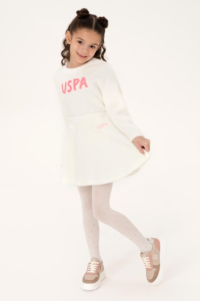 Kız Çocuk Krem Örme Etek