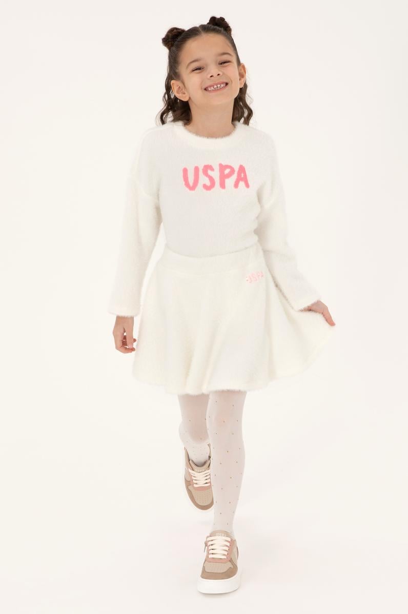 Kız Çocuk Krem Örme Etek