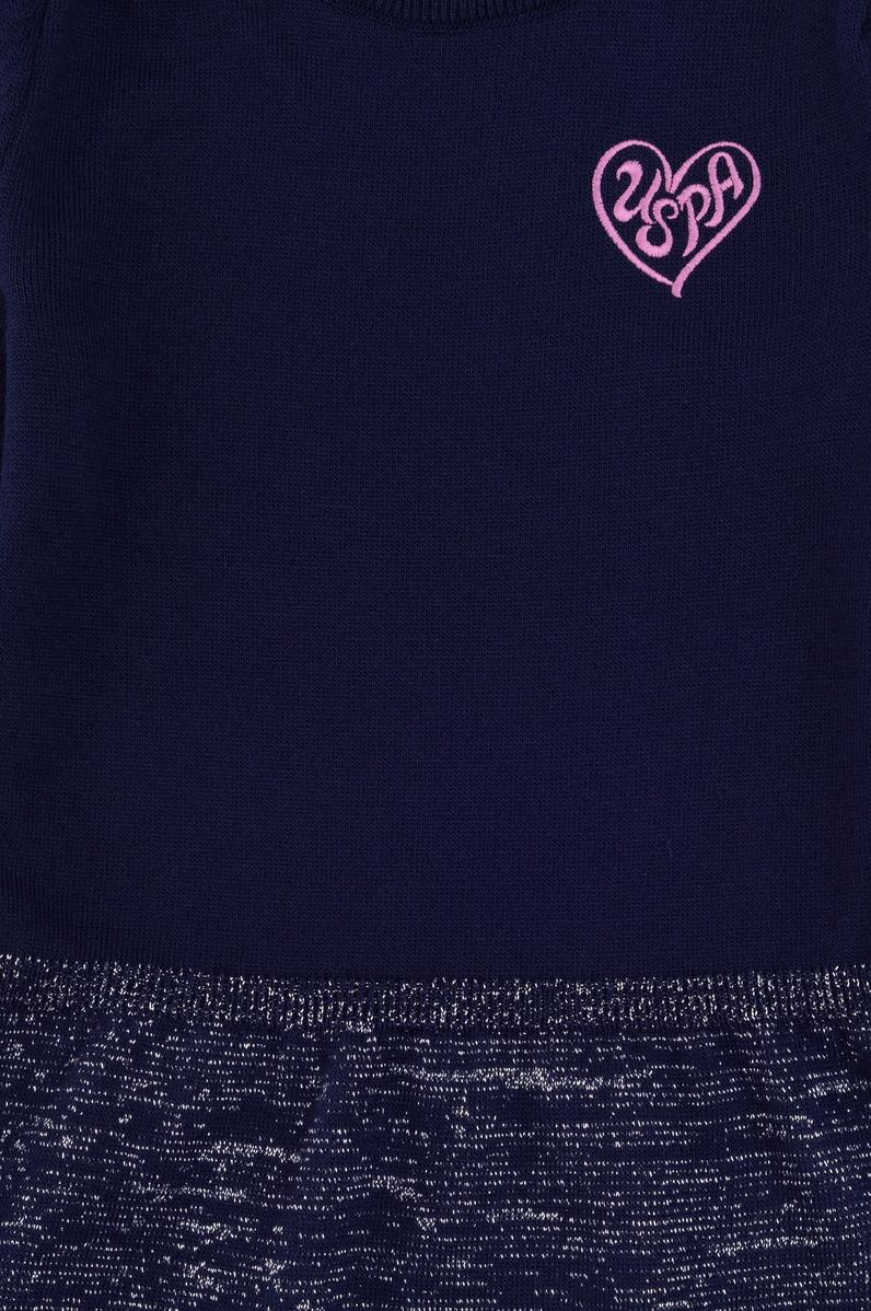 Kız Çocuk Lacivert Triko Elbise