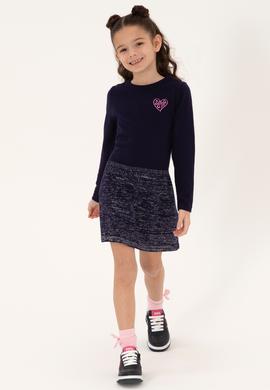 Kız Çocuk Lacivert Triko Elbise - 50316833005