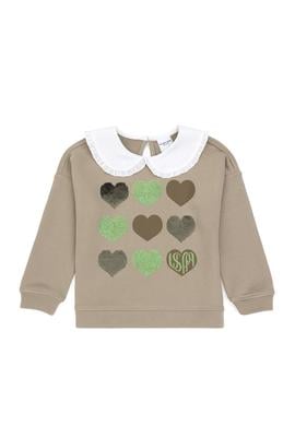 Kız Çocuk Açık Haki Sweatshirt - 50317879016