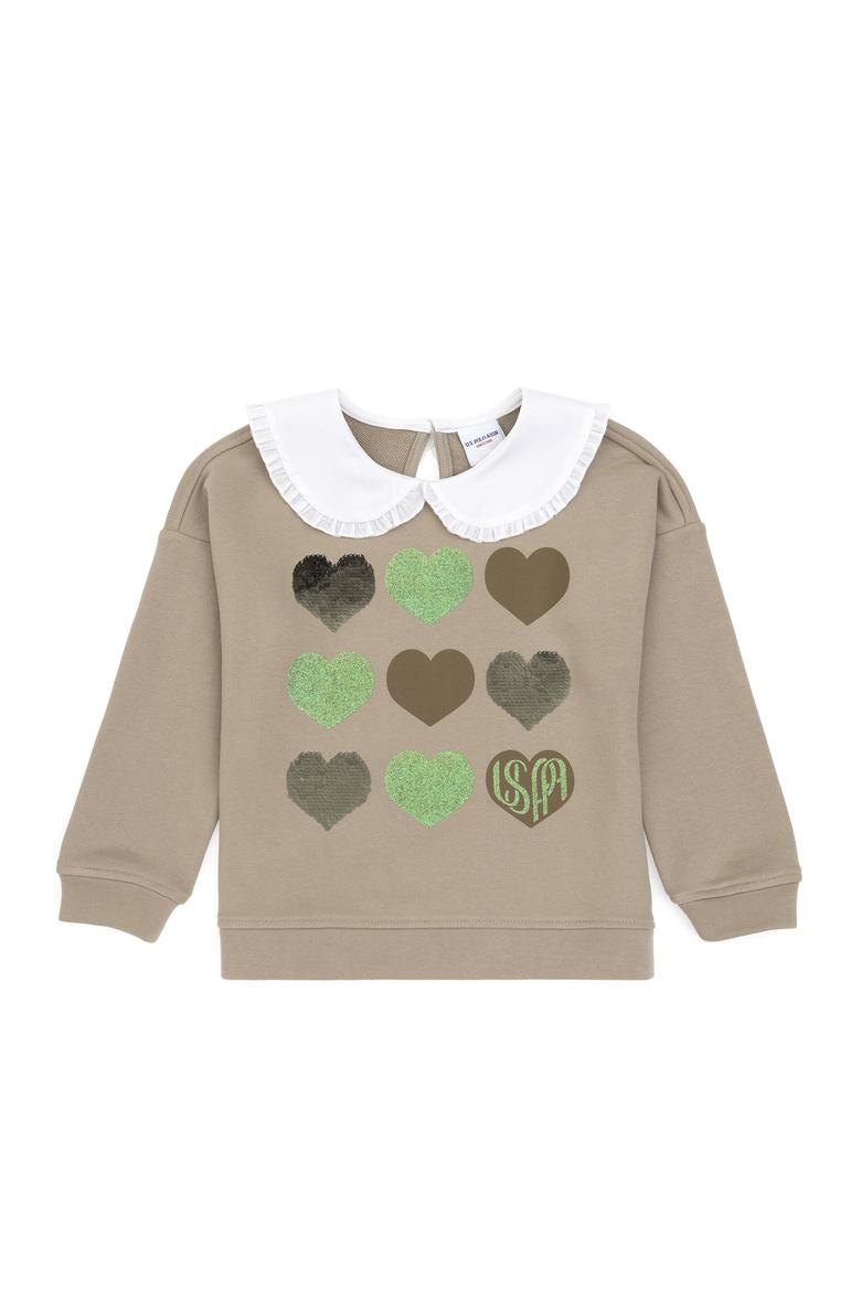 Kız Çocuk Açık Haki Sweatshirt - 50317879016