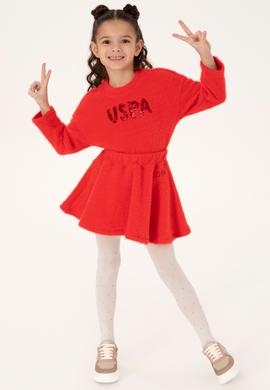 Kız Çocuk Kırmızı Örme Etek - 50317958005