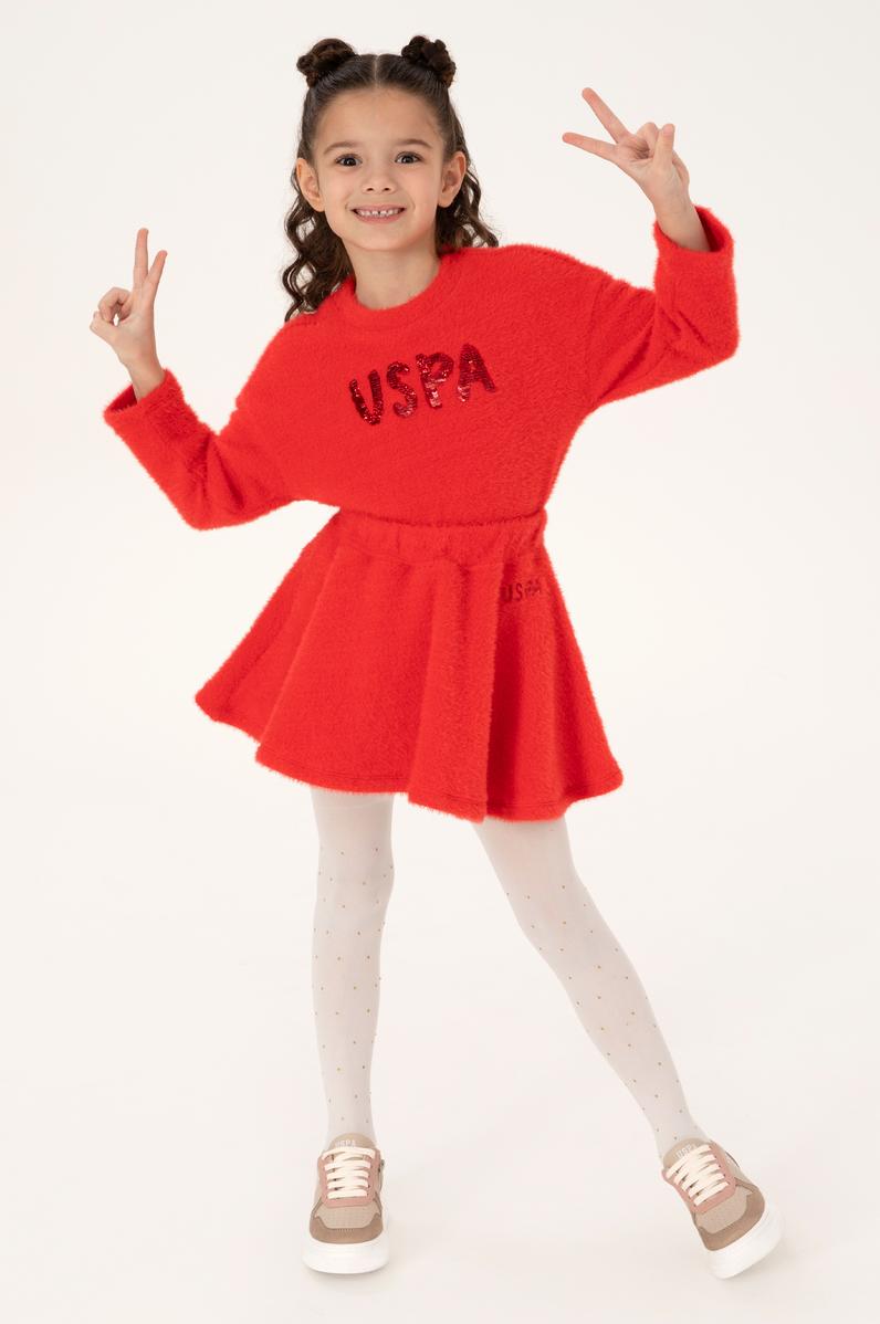 Kız Çocuk Kırmızı Örme Etek
