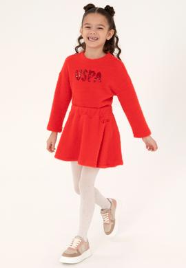 Kız Çocuk Kırmızı Örme Etek - 50317958005
