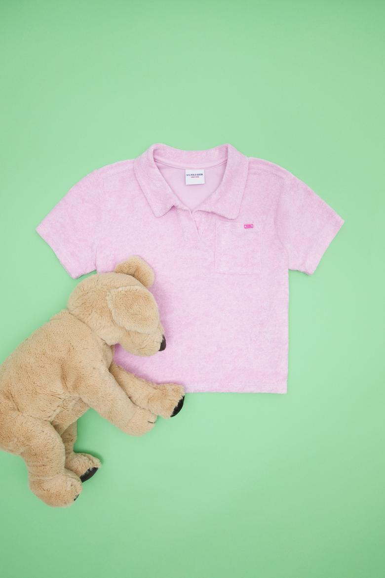 Kız Çocuk Manolya Havlu Kumaş Polo Yaka Tişört - 50265392012