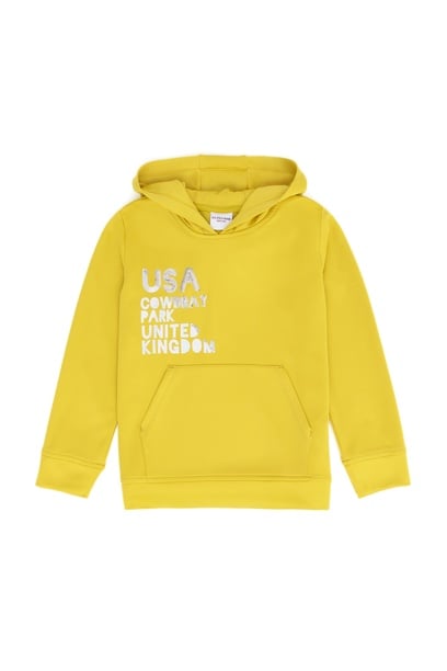 Çocuk Fıstık Yeşili Kapüşonlu Sweatshirt