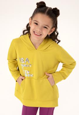 Çocuk Fıstık Yeşili Kapüşonlu Sweatshirt - 50272433033