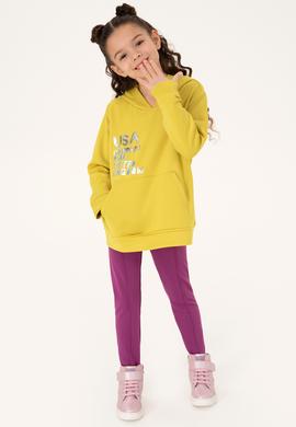 Çocuk Fıstık Yeşili Kapüşonlu Sweatshirt - 50272433033
