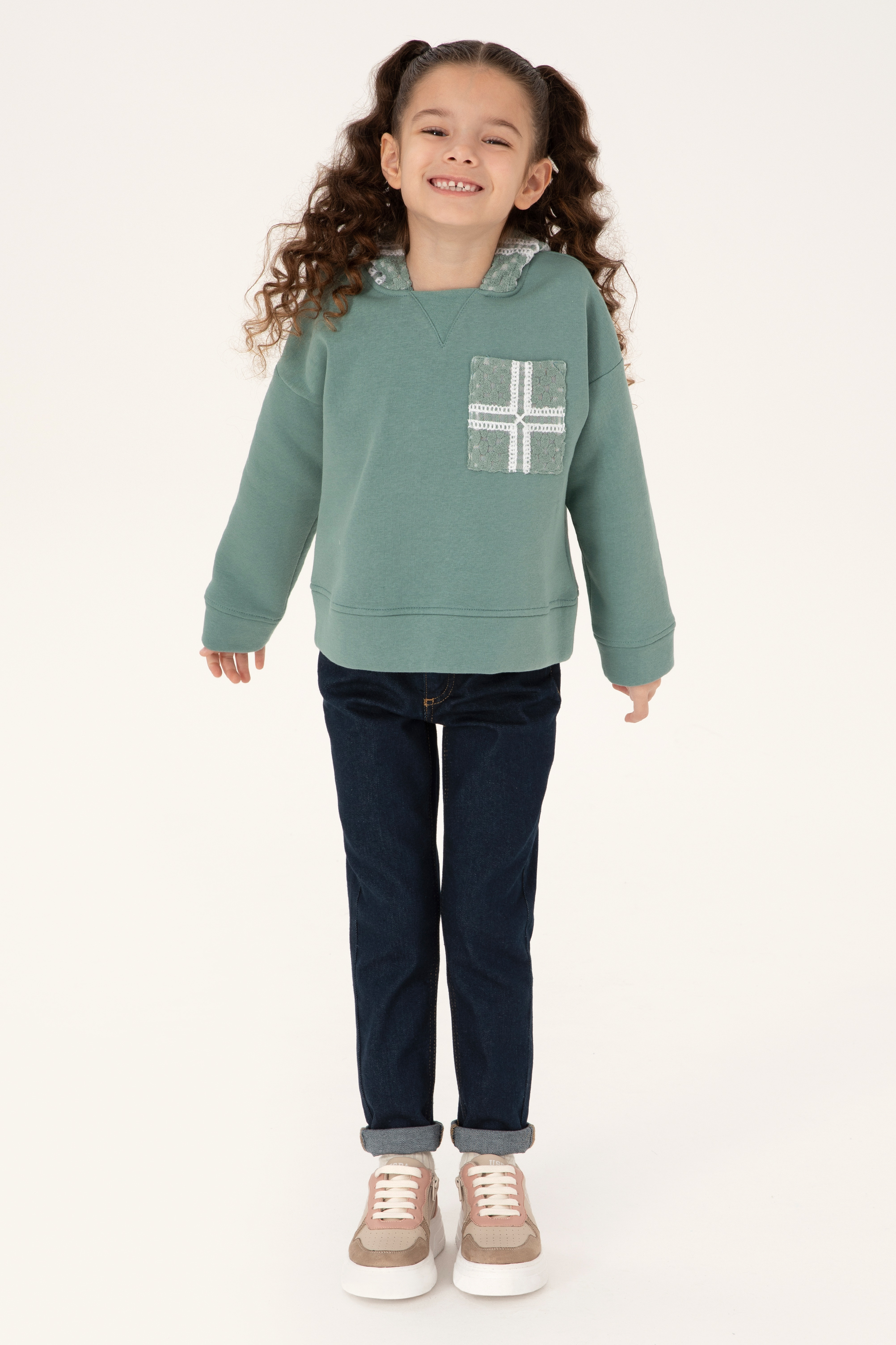 Kız Çocuk Mint Sweatshirt - Image 3