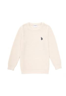 Kız Çocuk Krem Bisiklet Yaka Basic Kazak - 50293601006