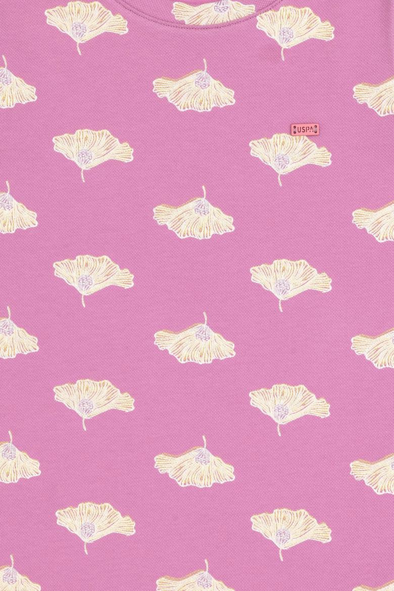 Kız Çocuk Fuşya A-Form Bisiklet Yaka Örme Elbise - 50306255014