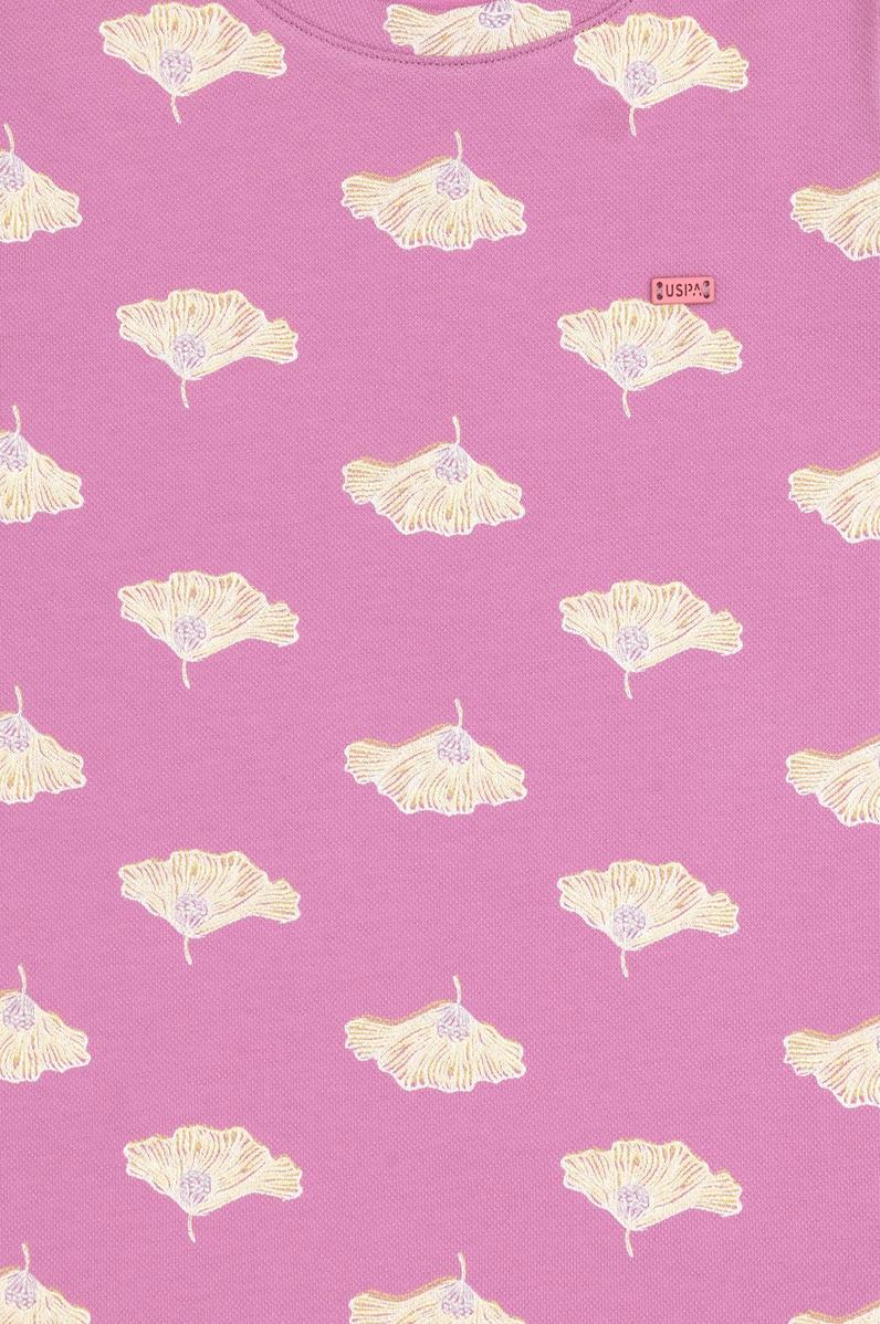 Kız Çocuk Fuşya A-Form Bisiklet Yaka Örme Elbise