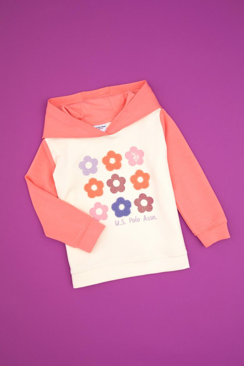 Kız Çocuk Neon Pembe Kapüşonlu Sweatshirt - 50318011021