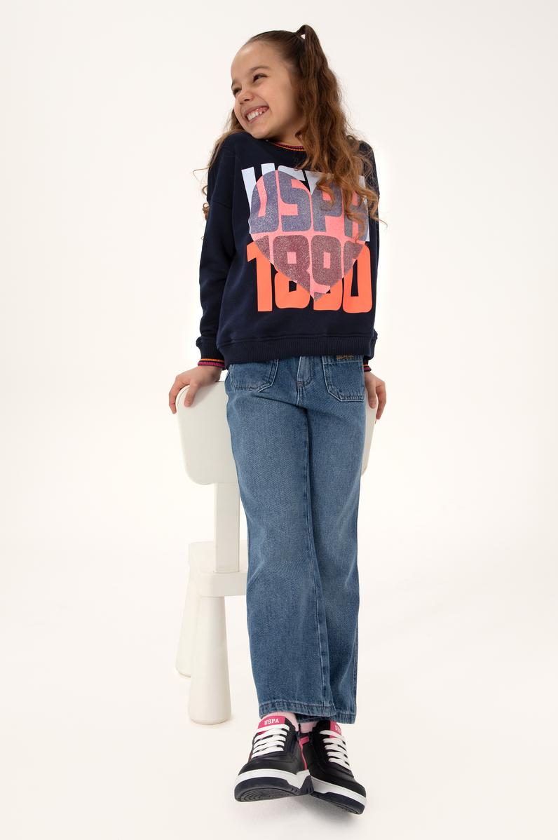 Kız Çocuk Lacivert Sweatshirt