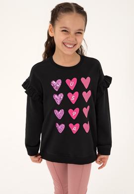 Kız Çocuk Siyah Sweatshirt - 50317912013