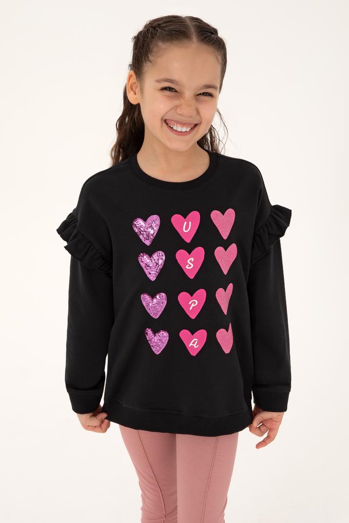 Kız Çocuk Siyah Sweatshirt