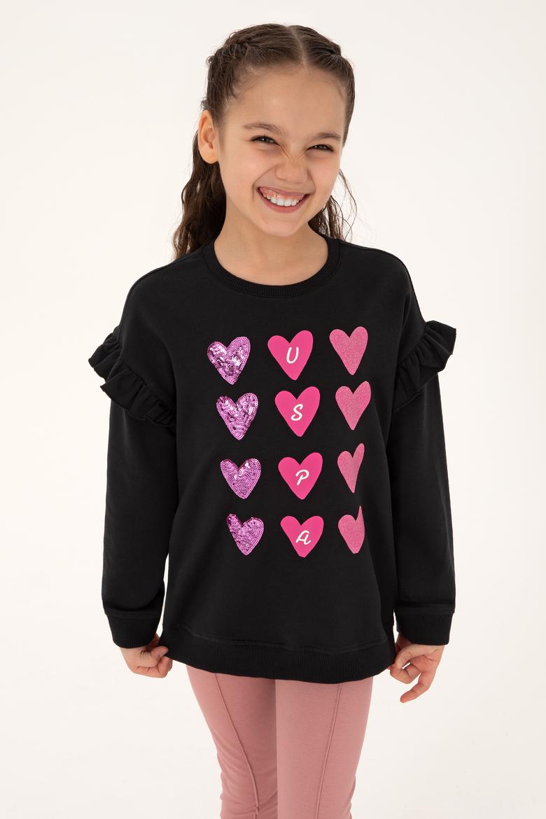 Kız Çocuk Siyah Sweatshirt