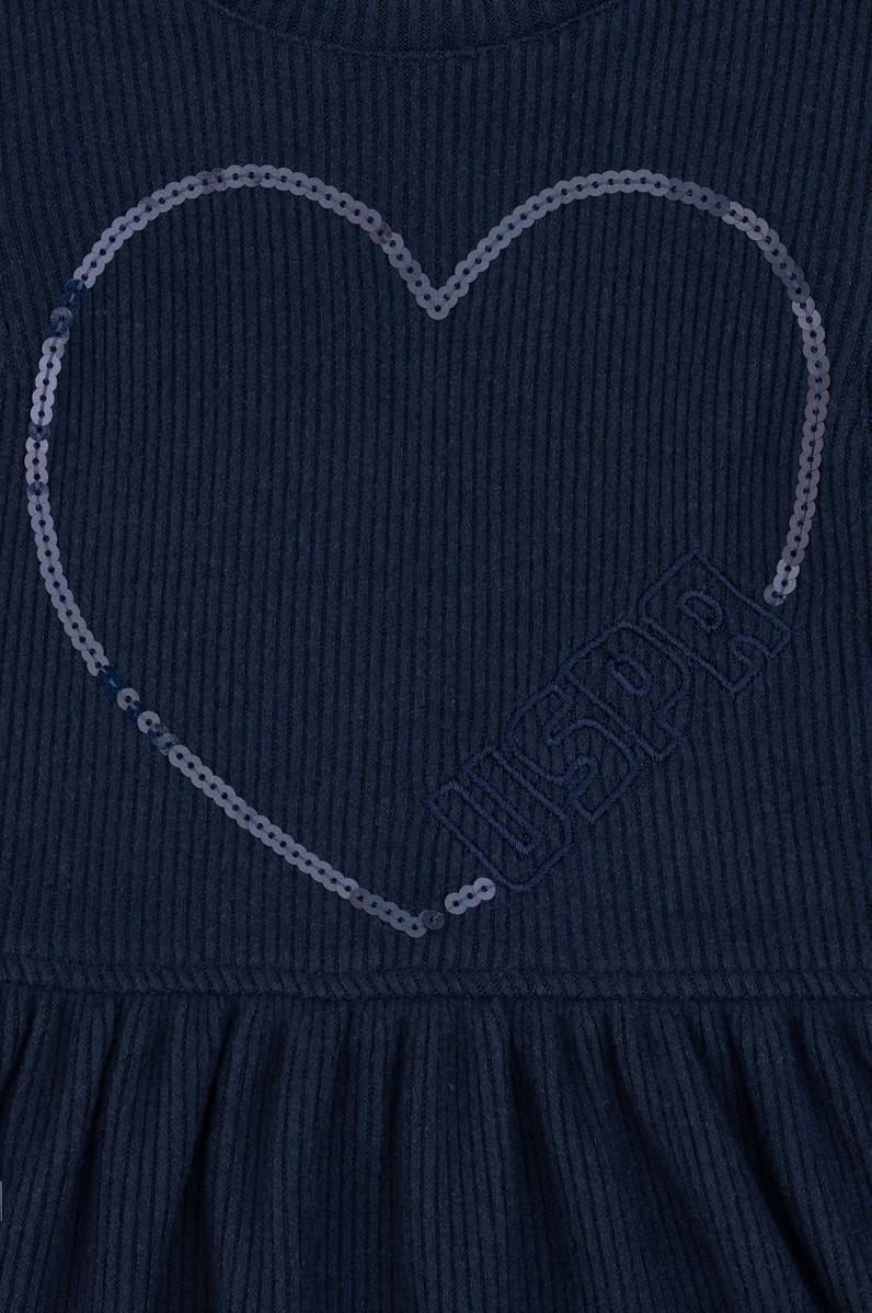 Kız Çocuk Açık Lacivert Örme Elbise
