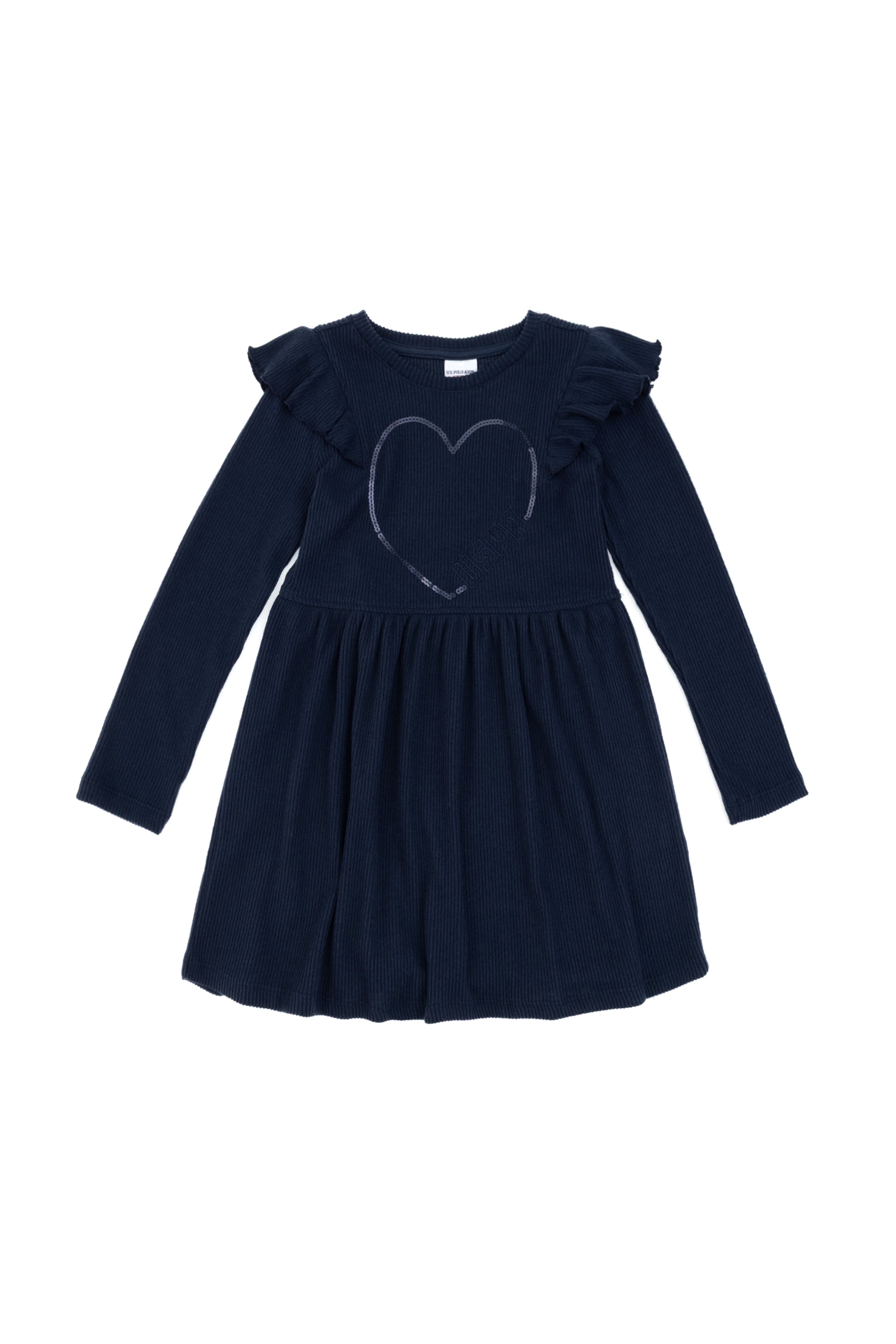 Kız Çocuk Açık Lacivert Örme Elbise - 50318088005