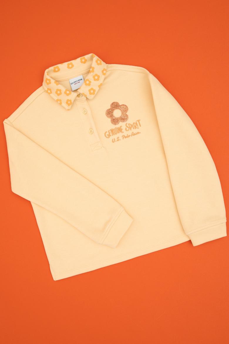 Kız Çocuk Pembe Polo Yaka Sweatshirt - 50317914015