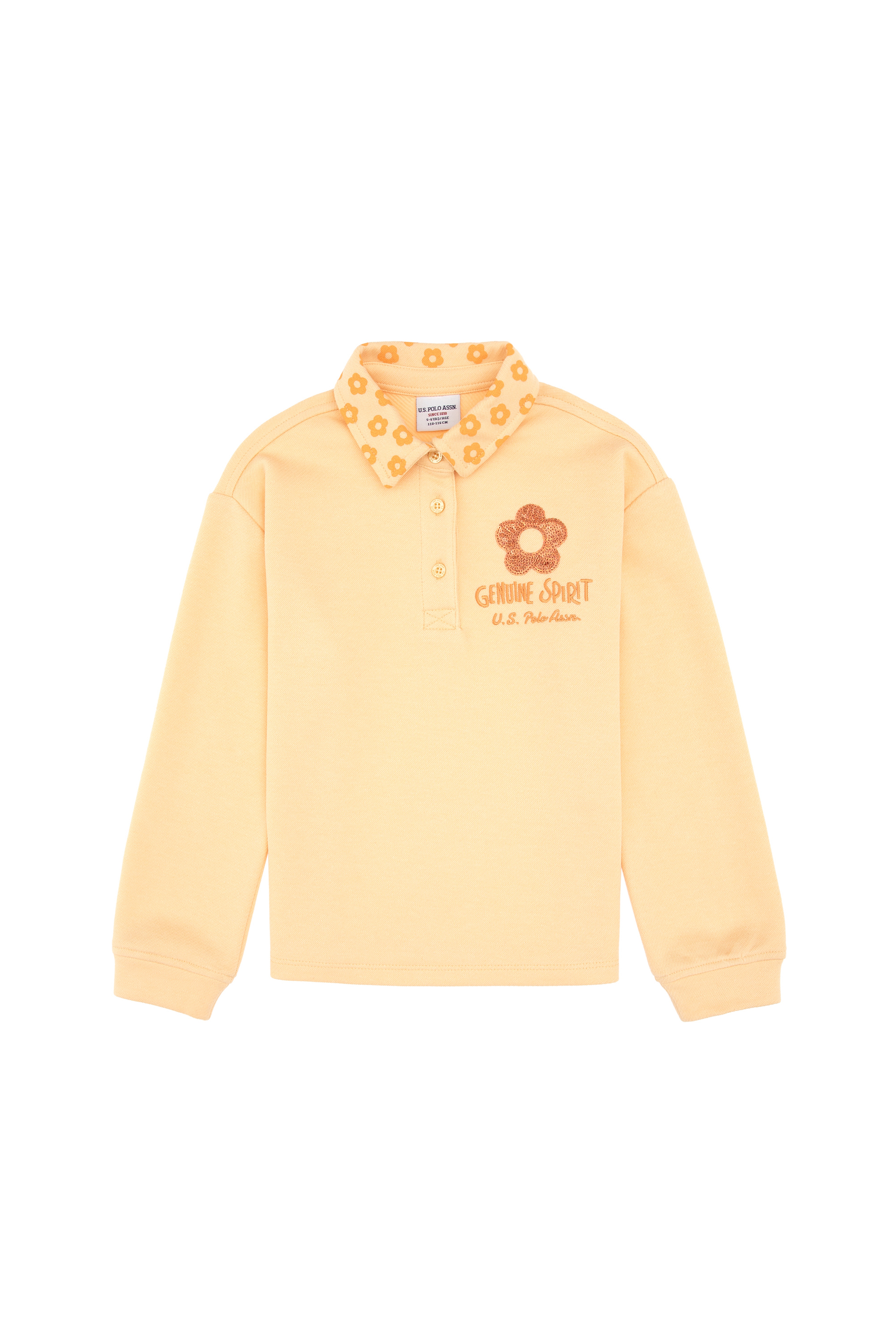 Kız Çocuk Pembe Polo Yaka Sweatshirt