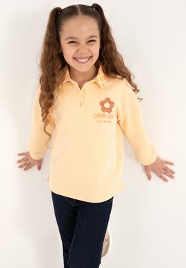 Kız Çocuk Pembe Polo Yaka Sweatshirt - 50317914015