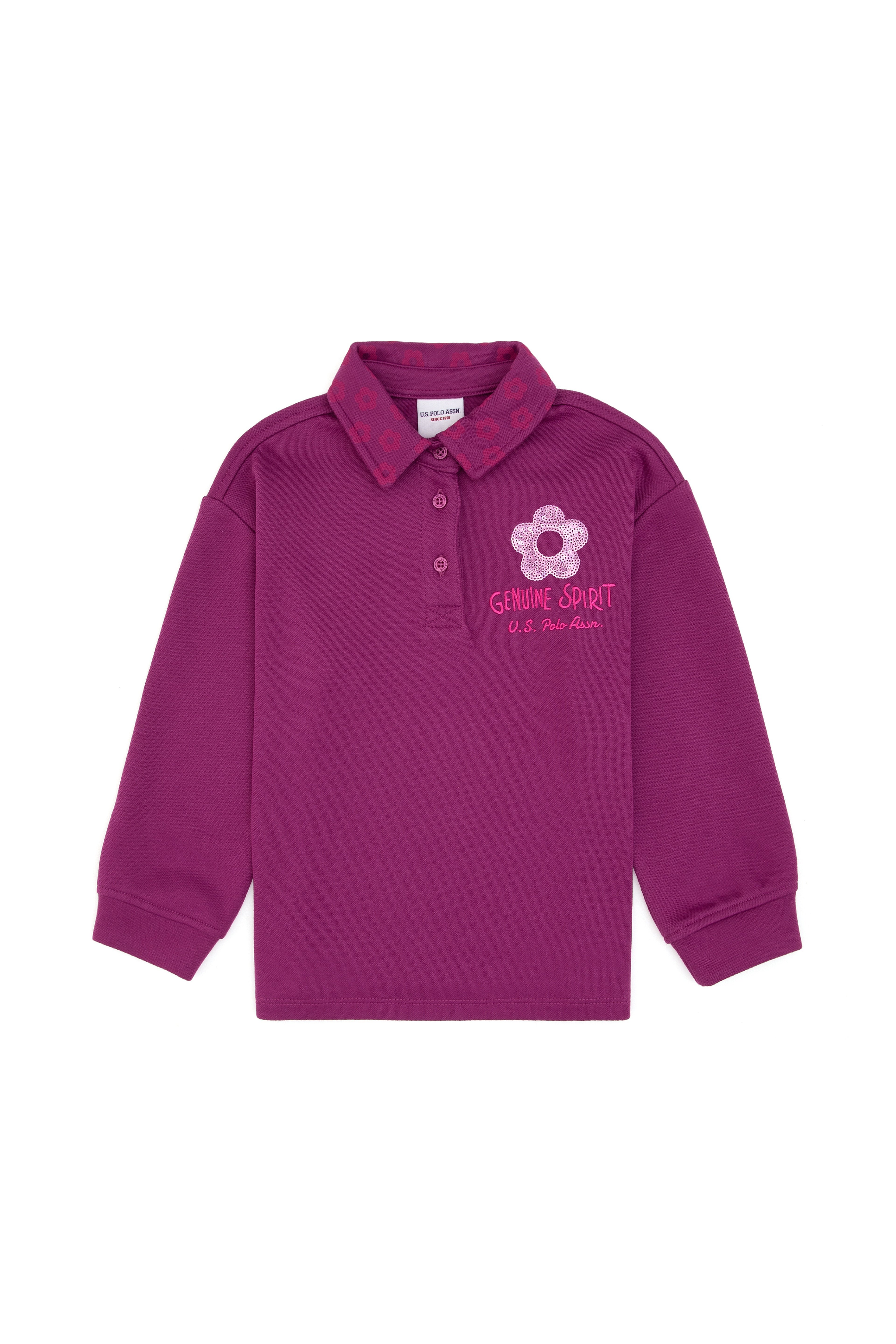 Kız Çocuk Menekşe Polo Yaka Sweatshirt