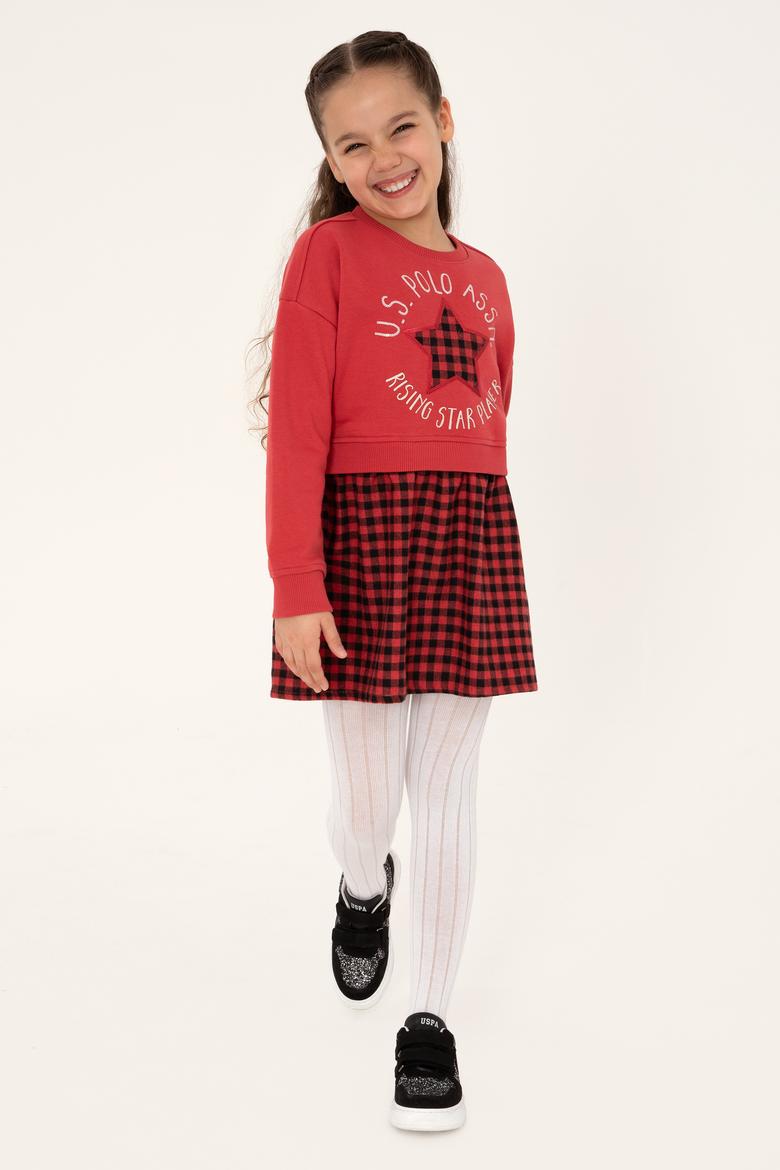 Kız Çocuk Kırmızı Örme Elbise