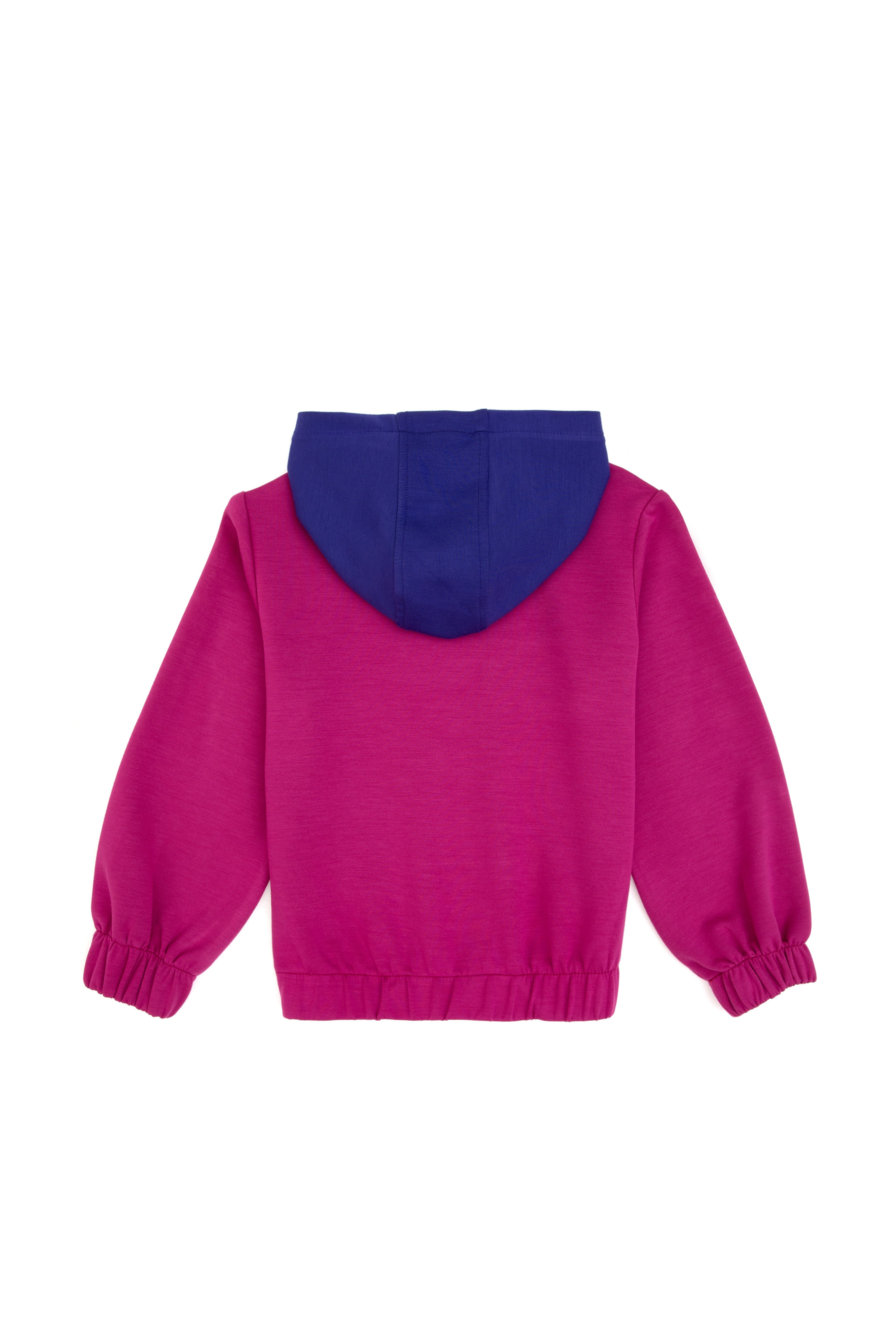 Kız Çocuk Fuşya Kapüşonlu Sweatshirt - Image 5