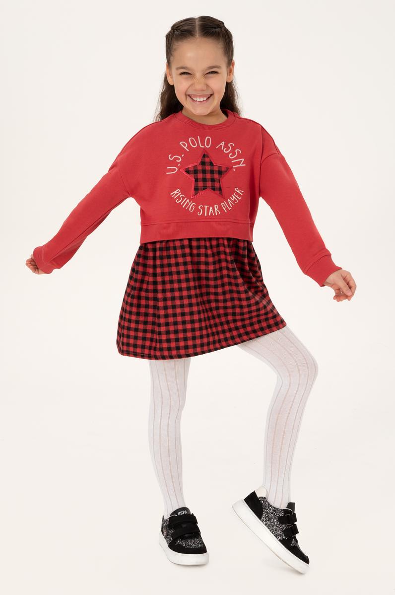 Kız Çocuk Kırmızı Örme Elbise