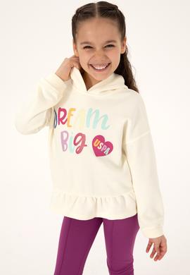 Kız Çocuk Krem Kapüşonlu Sweatshirt - 50317993020