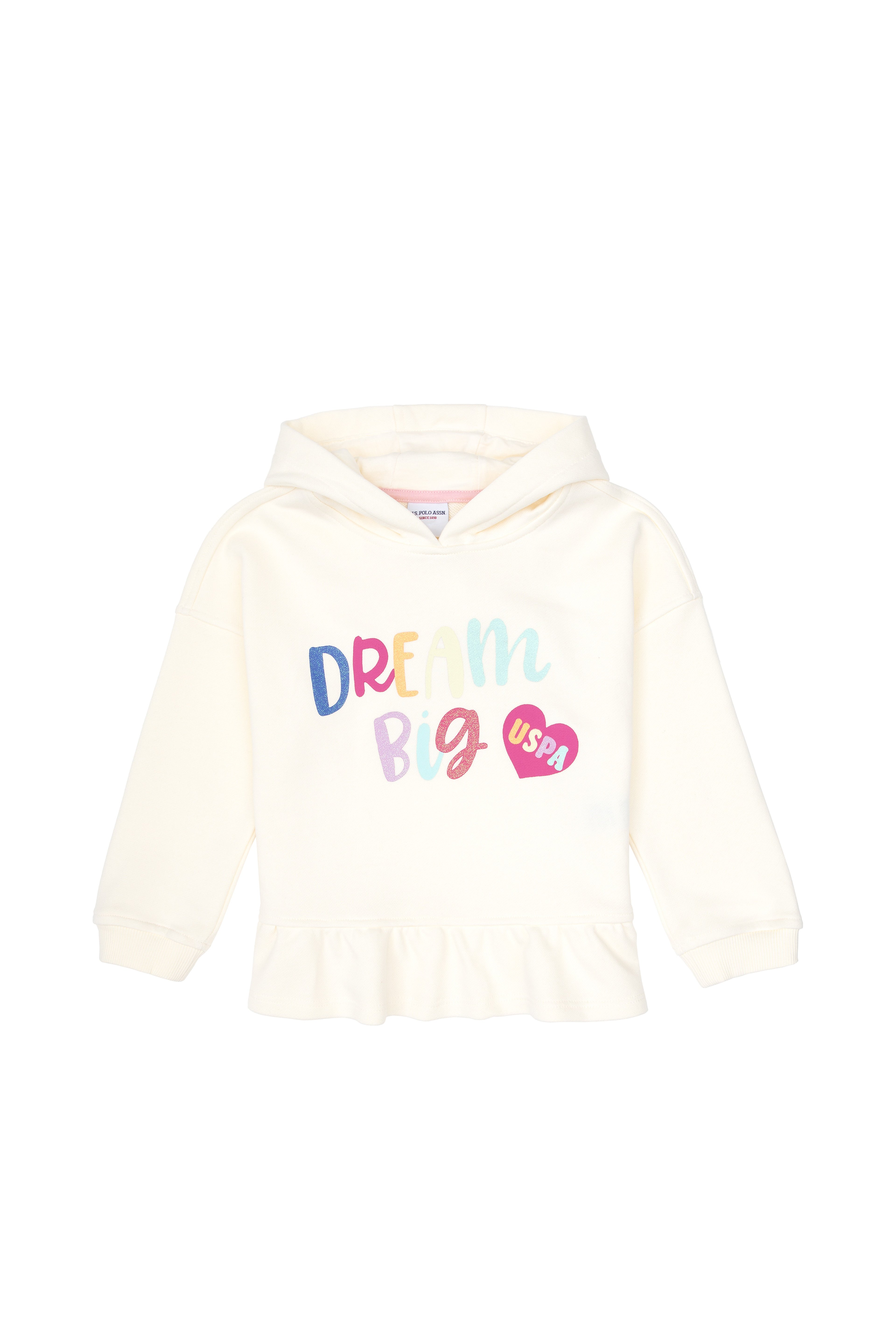 Kız Çocuk Krem Kapüşonlu Sweatshirt - Image 4