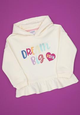 Kız Çocuk Krem Kapüşonlu Sweatshirt - 50317993020