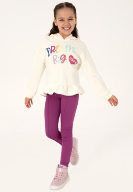 Kız Çocuk Krem Kapüşonlu Sweatshirt - 50317993020