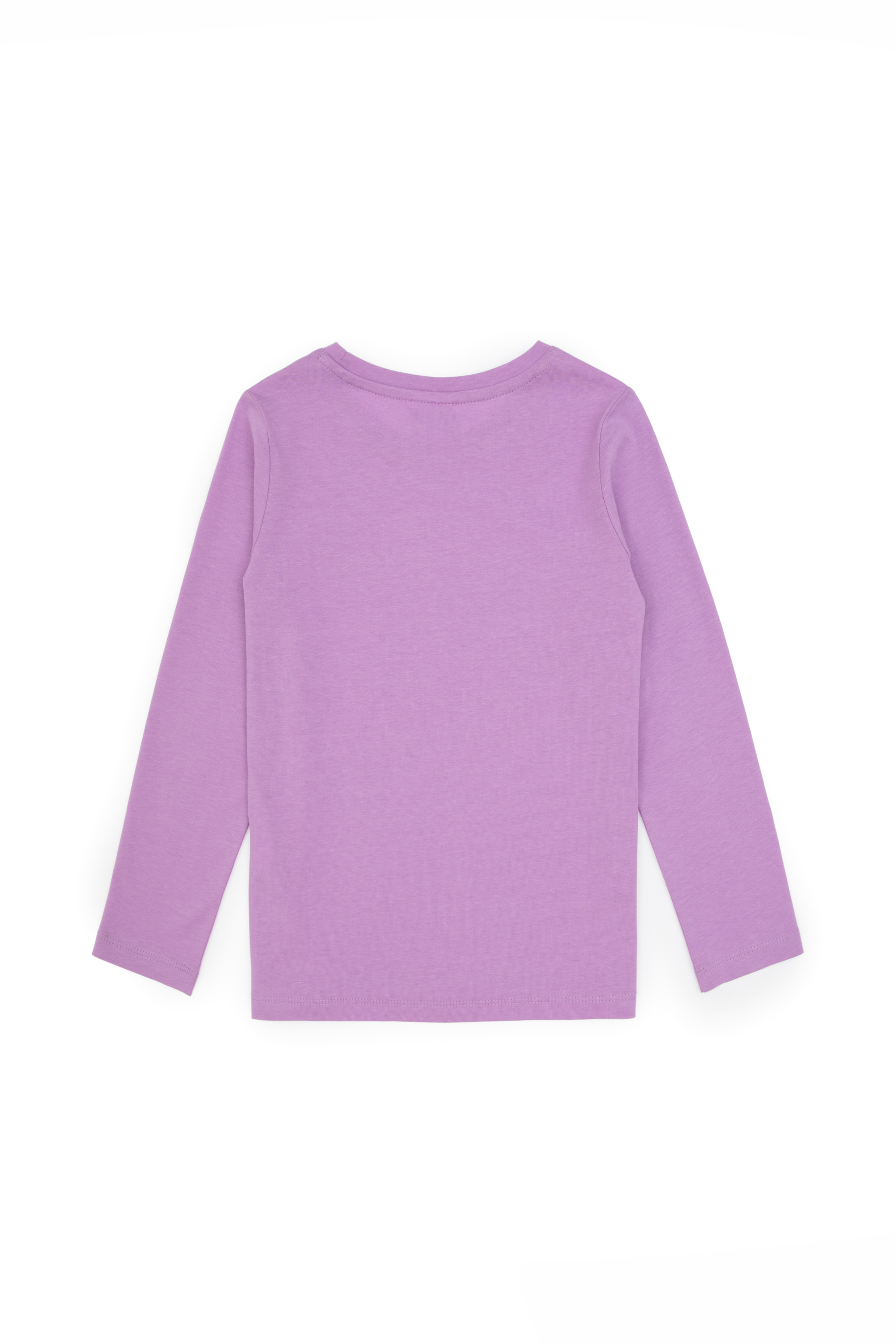 Kız Çocuk Lila Bisiklet Yaka Basic Sweatshirt