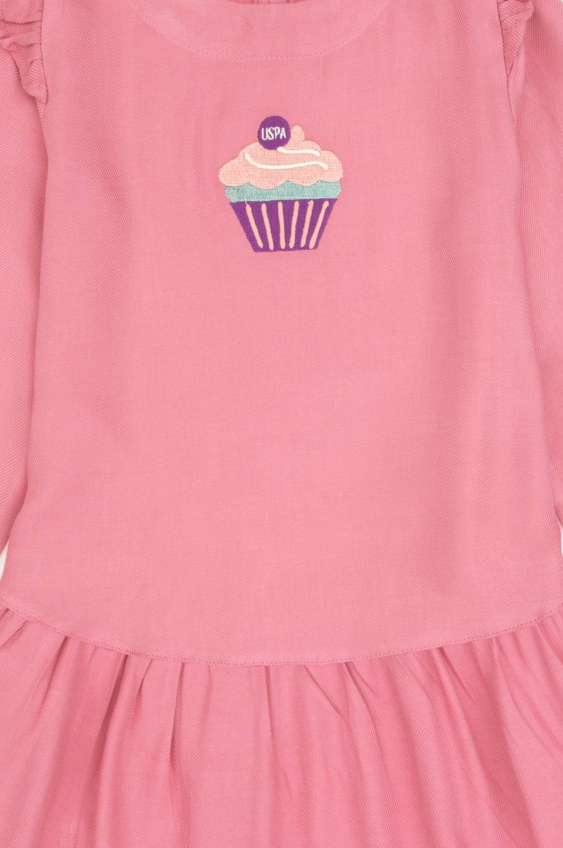 Kız Çocuk Pembe Dokuma Elbise