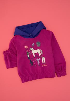 Kız Çocuk Fuşya Kapüşonlu Sweatshirt - 50317906003