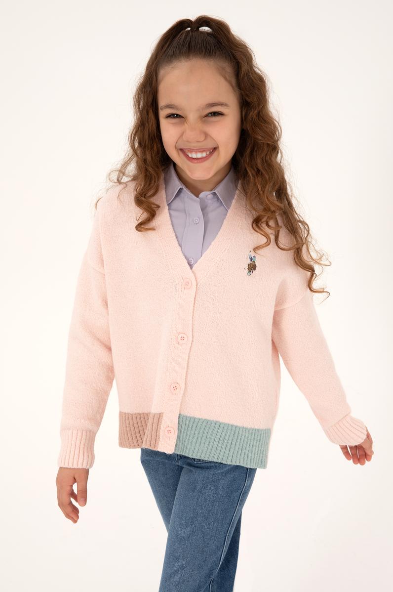 Kız Çocuk Açık Pembe Triko Hırka