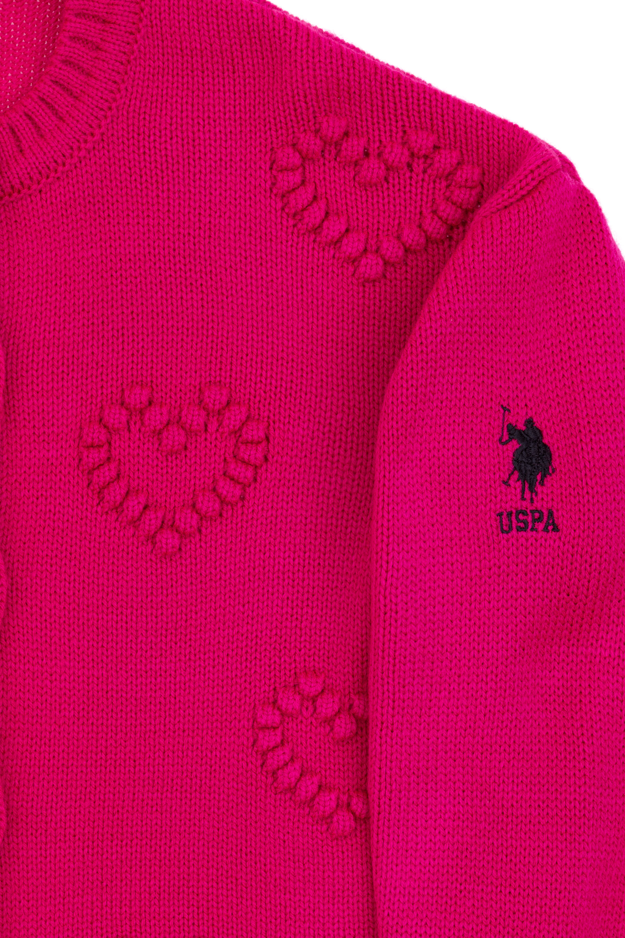 ژاکت بافتنی فوشیا رگولار دخترانه یو اس پولو | U.S. Polo Assn. - تصویر 6