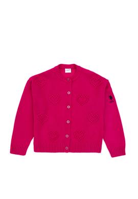 Kız Çocuk Fuşya Triko Hırka - 50316277002