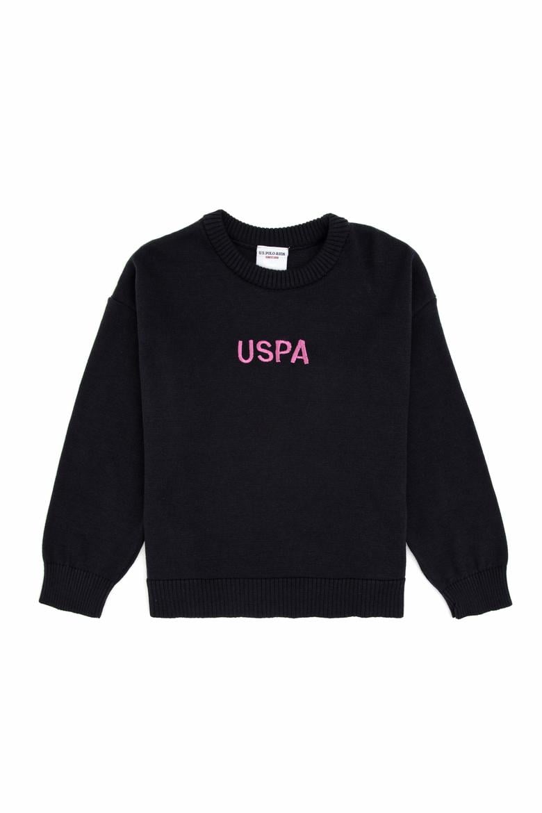 Kız Çocuk Bisiklet Yaka Lacivert Kazak - 50316279020