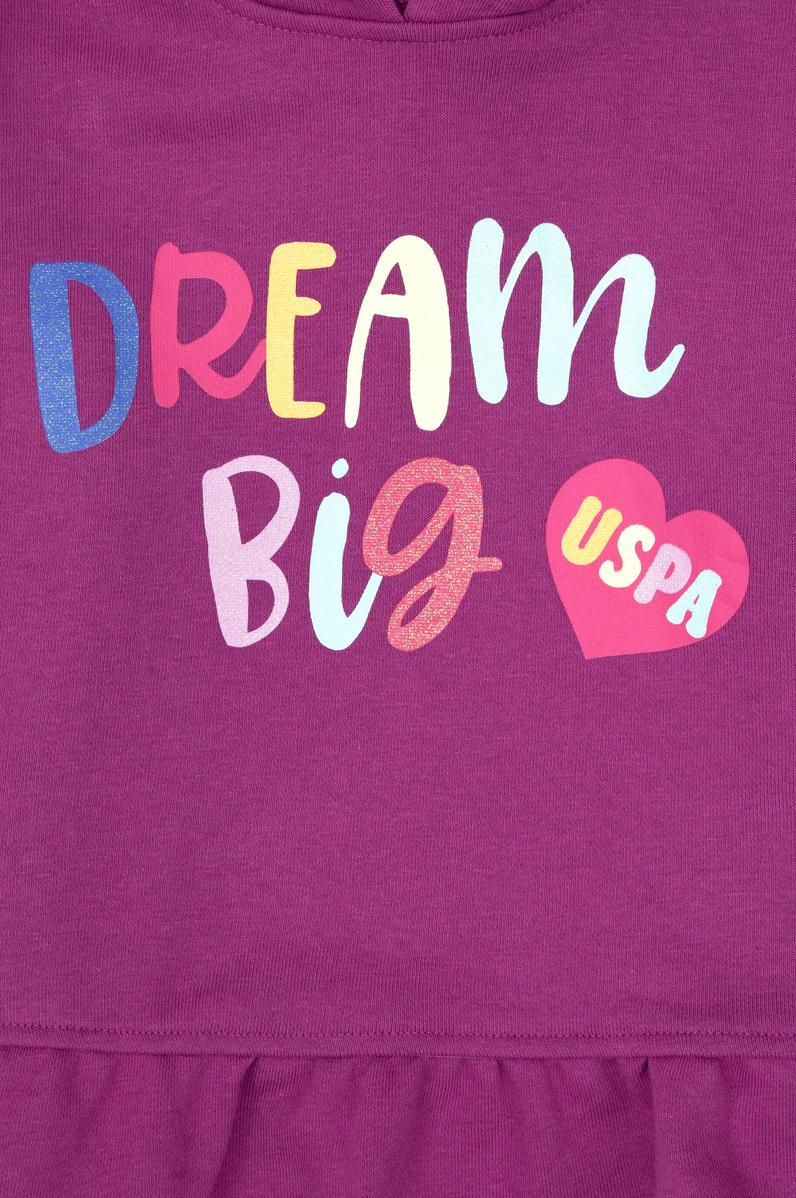 Kız Çocuk Menekşe Kapüşonlu Sweatshirt