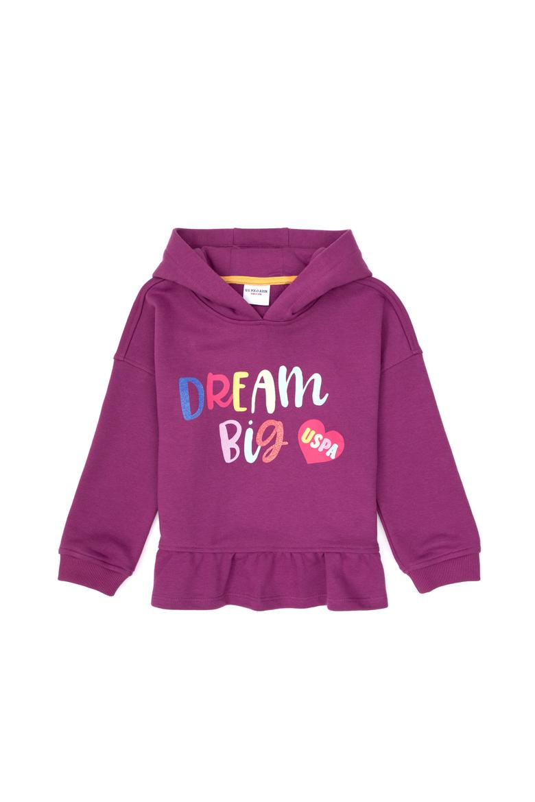 Kız Çocuk Menekşe Kapüşonlu Sweatshirt - 50317993009