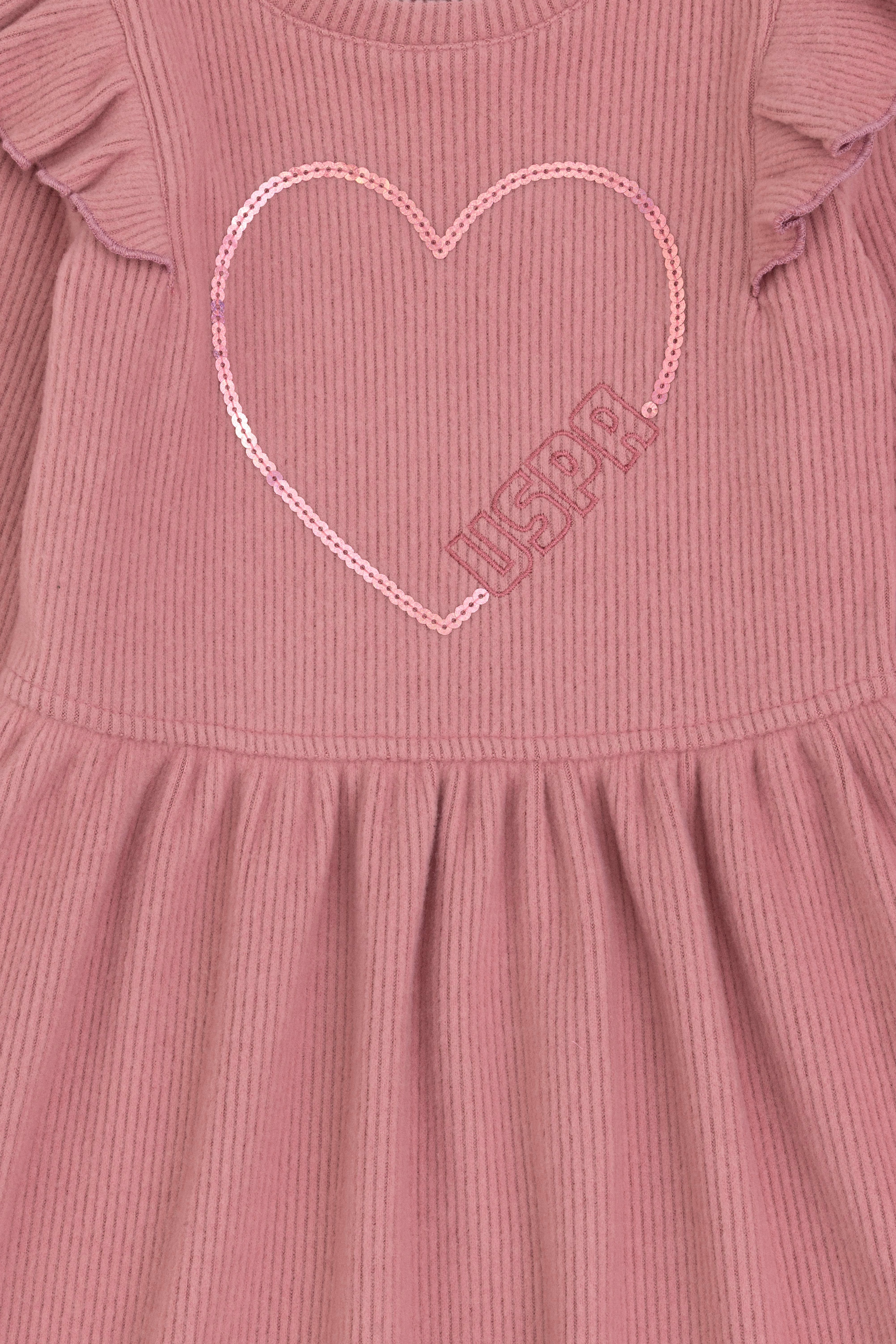 Kız Çocuk Pembe Örme Elbise - Image 5