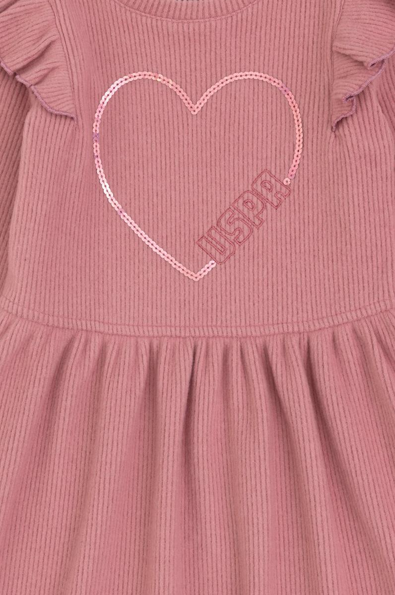 Kız Çocuk Pembe Örme Elbise