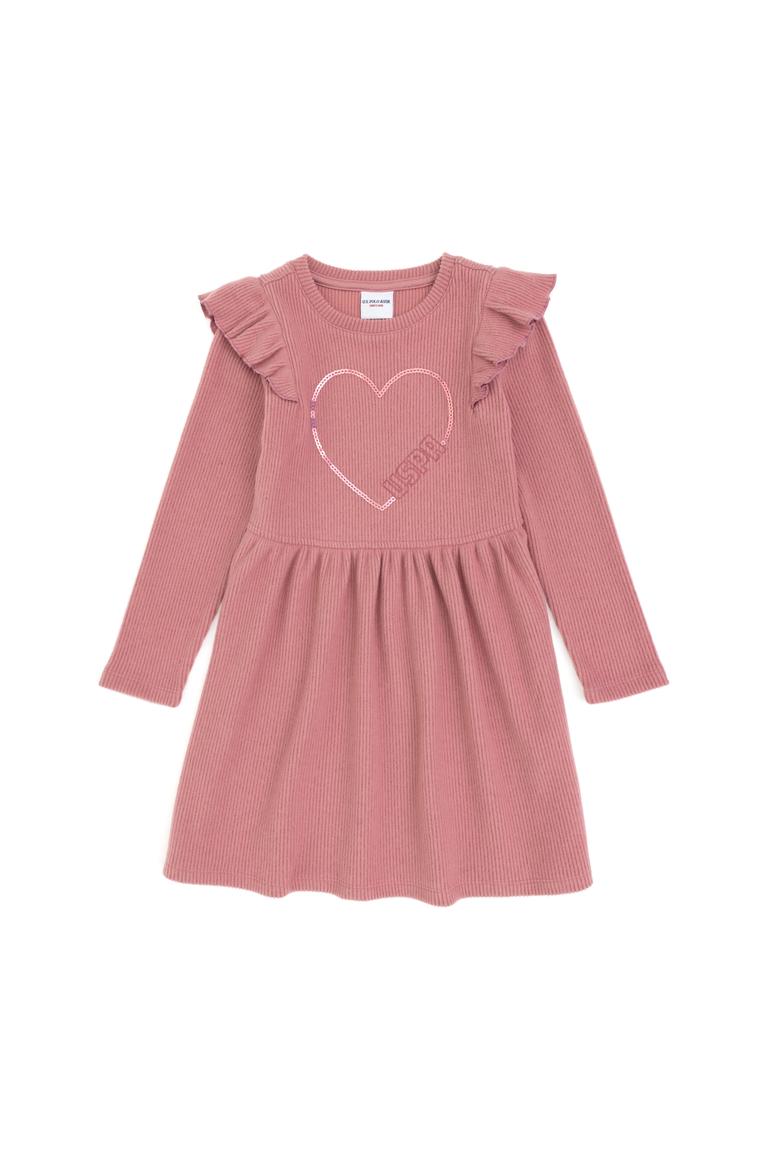 Kız Çocuk Pembe Örme Elbise - 50318088017