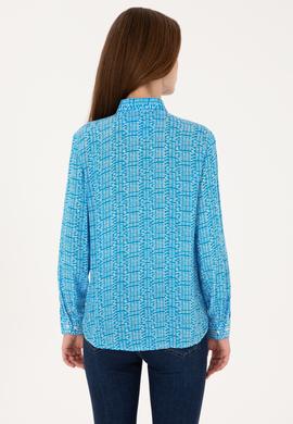 Kadın Kobalt Mavi Uzun Kollu Gömlek - 50306433003