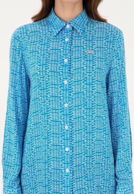 Kadın Kobalt Mavi Uzun Kollu Gömlek - 50306433003