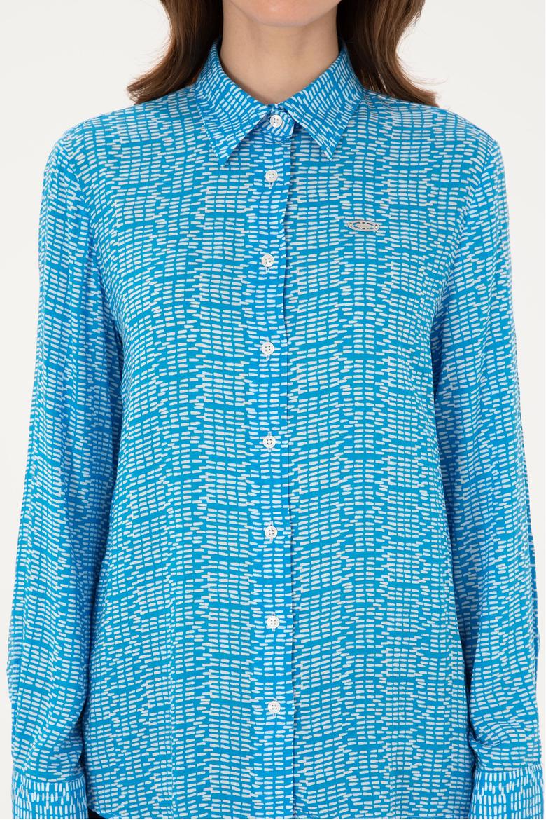 Kadın Kobalt Mavi Uzun Kollu Gömlek - 50306433003